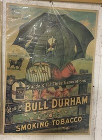 Cardboard Bull Durham Tobacco Sign