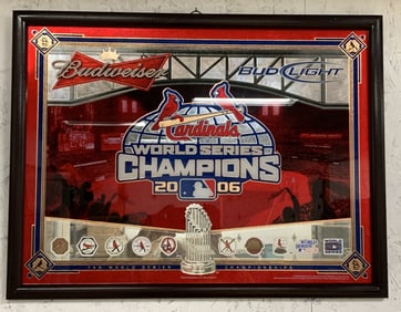 Framed Budweiser St. Louis Cardinals Mirror