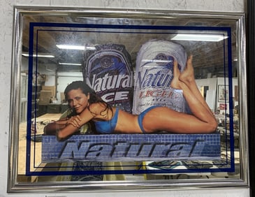 Framed Natural Ice Mirror