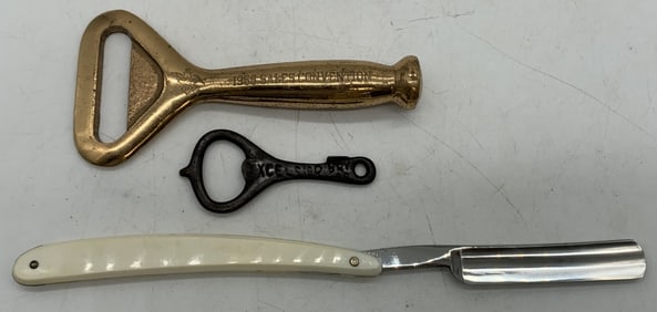 3 Anheuser Busch & Excelsior Items-Razor others