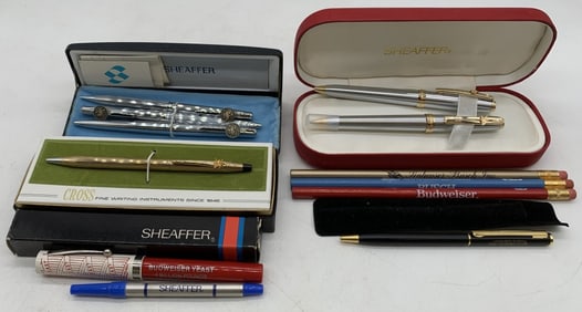 8 pcs- Anheuser Busch Pens & Pencils, Cross