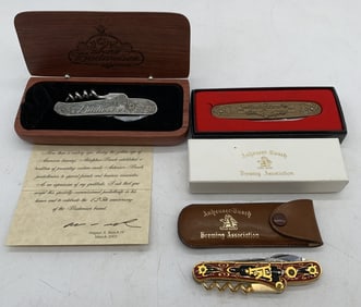 lot of 3 Anheuser Busch Budweiser Pocketknives