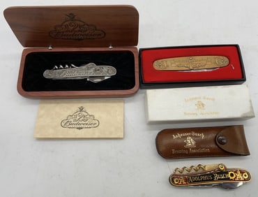 lot of 3 Anheuser Busch Budweiser Pocketknives