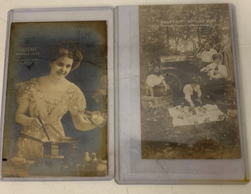 lot of 2 Falstaff Beer Vintage Postcards