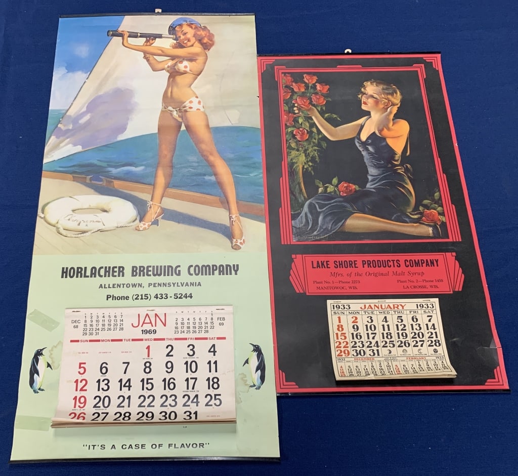 2 Vintage Pin-Up Girls Advertising Calendars (1 of 2)