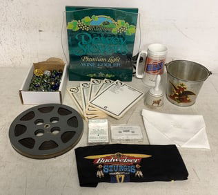 10+ Anheuser Busch items- Light, Marbles others