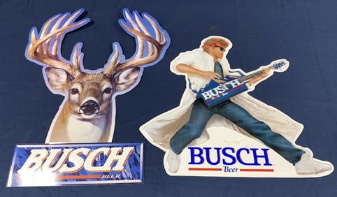 lot of 2 Contemporary Tin Busch Light Signs