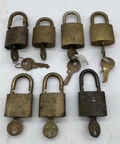 lot of 7 American, Eagle Padlocks & others