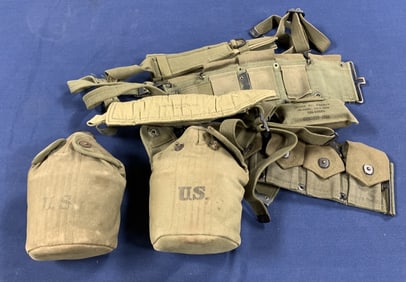 2 US Canteens w/ Pouches