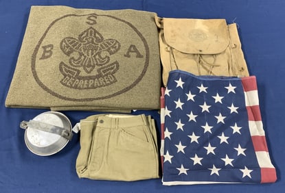 5 Pcs- Boy Scouts Blanket, Pants American Flag