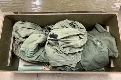 Military Foot Locker w/ clothing, Tools, others
