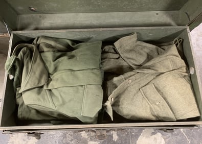 Military Foot Locker w/ Shirts, Vests