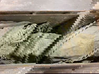 Military Foot Locker w/ Clothing, Canteen, others