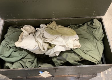 Military Foot Locker w/ Clothing, Tent Equip other