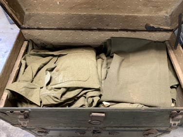 Military Foot Locker w/ Clothing, Socks, others