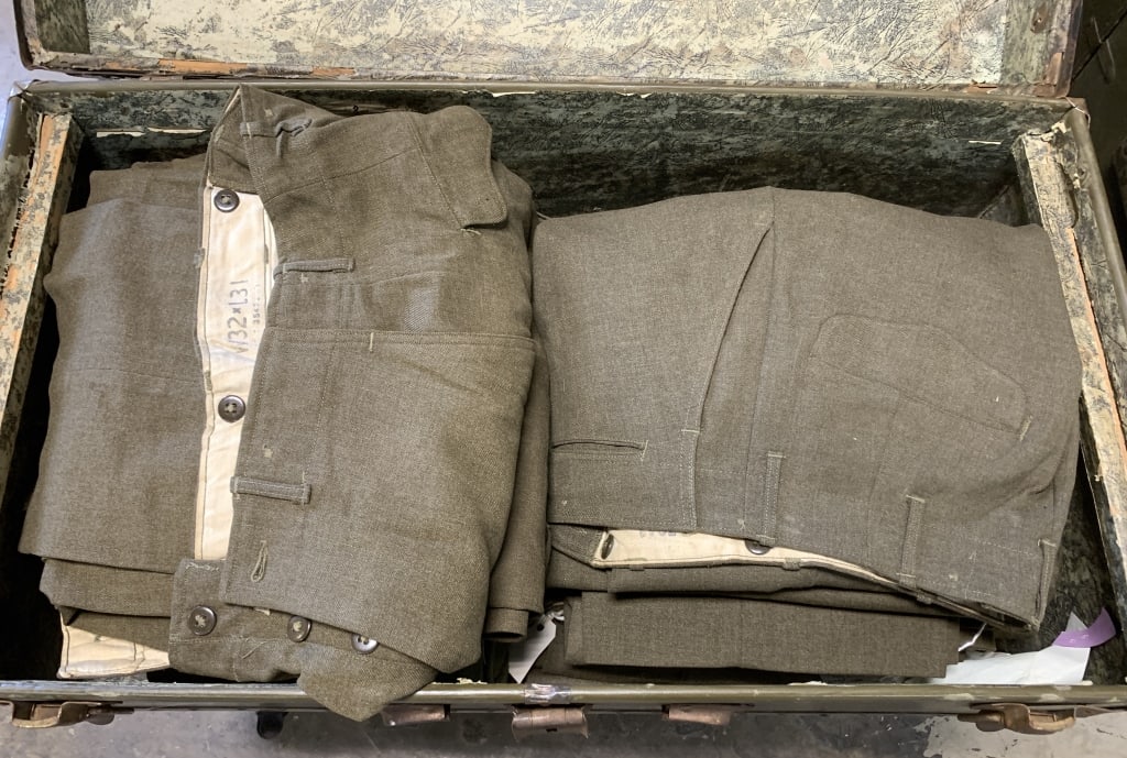 Military Foot Locker w/ Pants & Jacket (1 of 4)