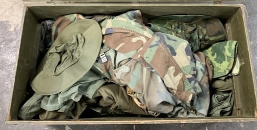 Military Foot Locker w/ Clothing