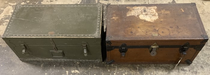 2 empty Military Foot Lockers