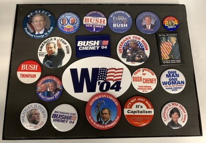 2004 George W. Bush Collection of 19 Buttons