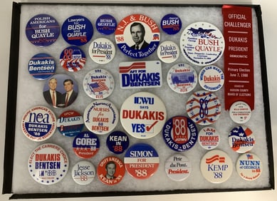 1988 Bush, Dukakis & Hopefuls 33 Buttons
