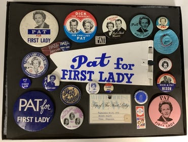 1960-1974 Pat Nixon Collection of 15 Buttons &