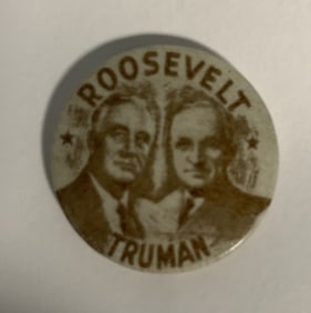1944 Roosevelt & Truman Jugate Button