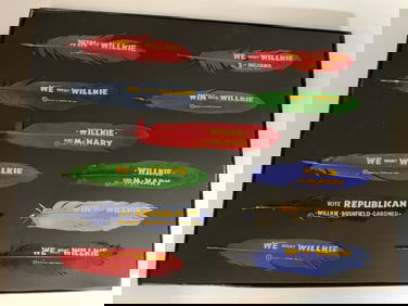 1940 Willkie 11 Different Campaign Slogan Feathers