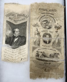 1844 Henry Clay Campaign Ribbon Pair.