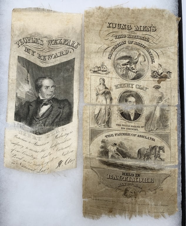 1844 Henry Clay Campaign Ribbon Pair. (1 of 3)