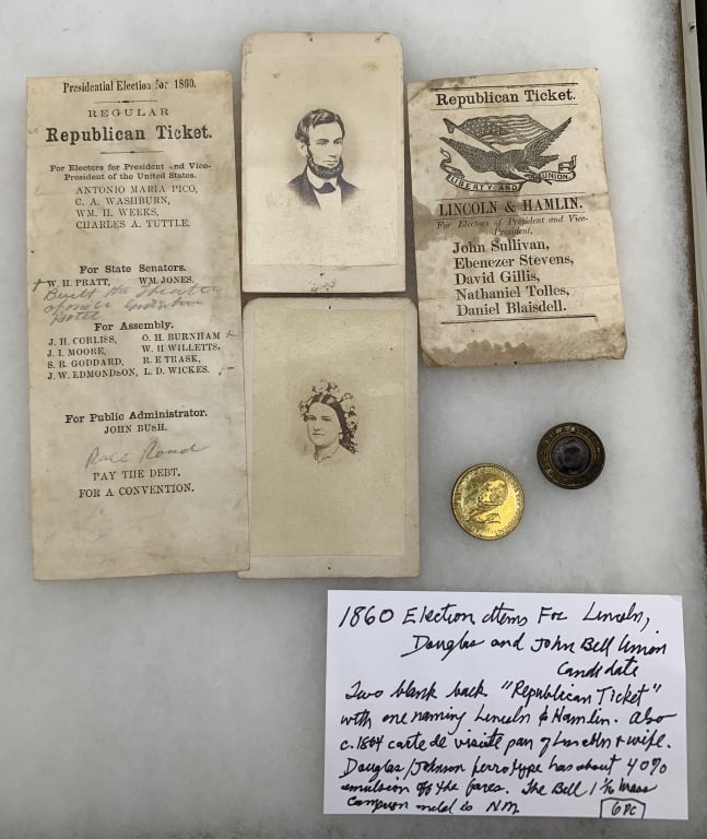 1860 Lincoln, Douglas & Bell Campaign Pieces. (1 of 5)