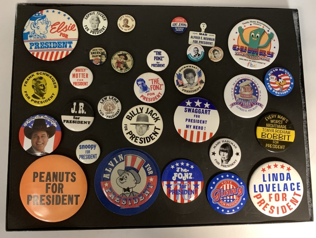 1920s-2000 Spoof For President Button Collection. (1 of 3)