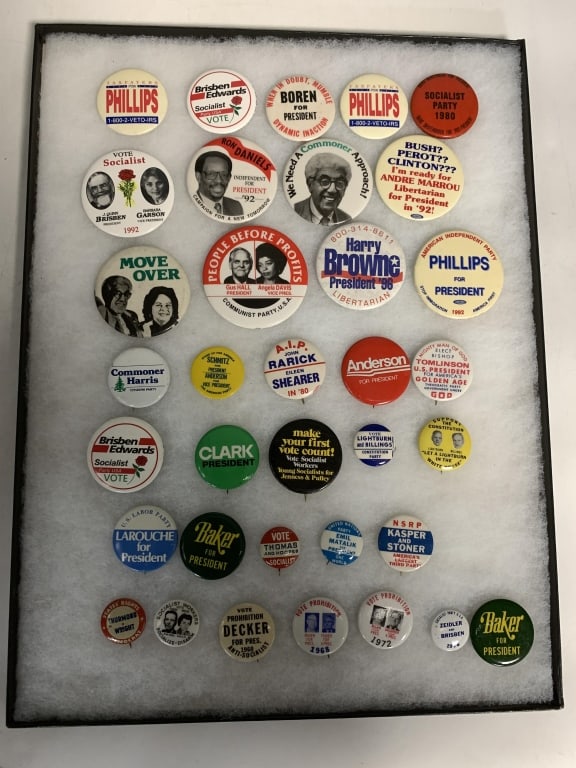 1940s-1990s Third Party Presidential Buttons (1 of 3)