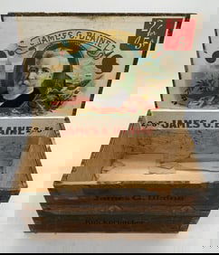 James G. Blaine Knickerbocker Wooden Cigar Box
