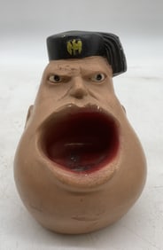 C.1944 Mussolini Open Mouth Ash Tray WWII Homefron