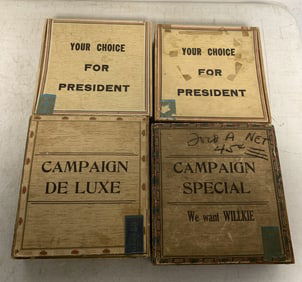 1940 Roosevelt & Willkie Campaign Cigar Box Quarte