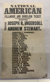 1856 Fillmore National American Ticket Fabric Ball