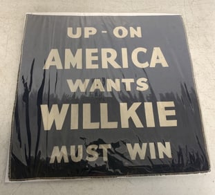 1940 "Up On America Wants Willkie Must Win" Bandan