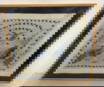 1888 Harrison & Morton Crossed Flag Jugate Bandan