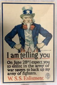 Uncle Sam James Montgomery Flagg WWI "W.S.S. Enlis