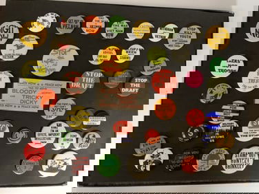 Anti-Vietnam War Collection of 37 Buttons