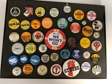 Anti-Vietnam War Collection of 41 Buttons