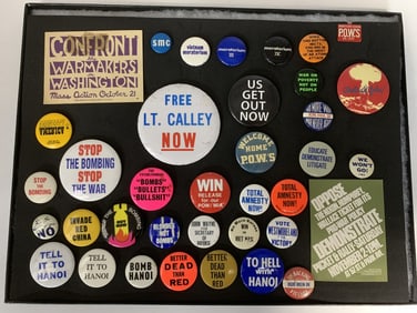 Anti-Vietnam War Collection of 34 Buttons