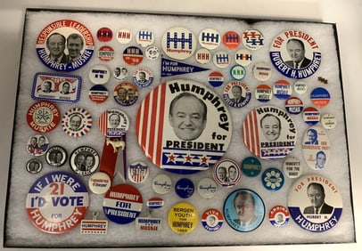1968 Humphrey Collection of 60 Presidential Button