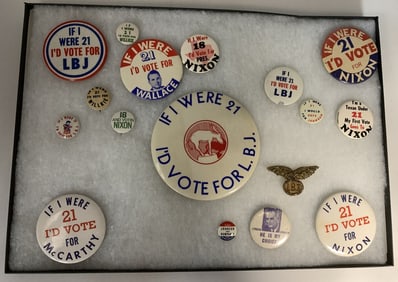 1940-1968 Voting Age 18 or 21 Button Collection