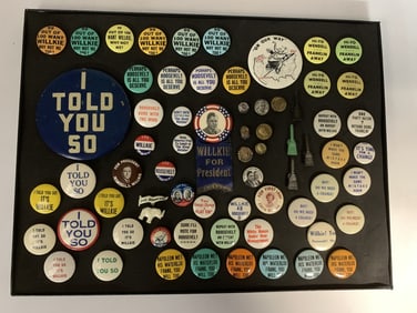 1940 Willkie Anti Roosevelt Buttons & Badges 65 to