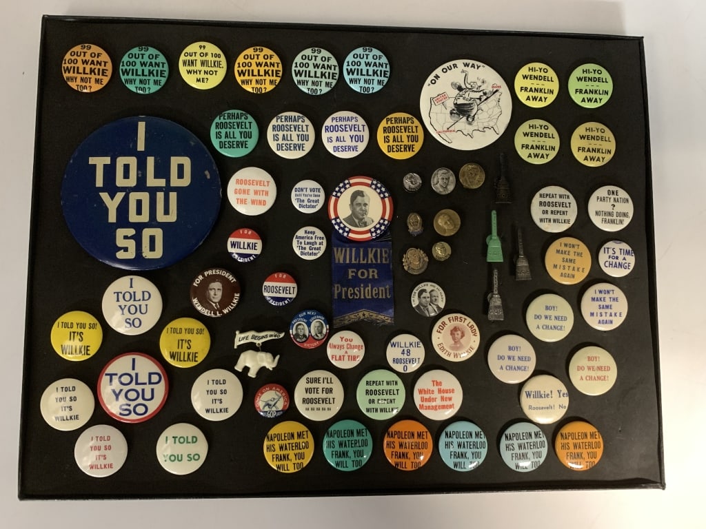 1940 Willkie Anti Roosevelt Buttons & Badges 65 to (1 of 4)