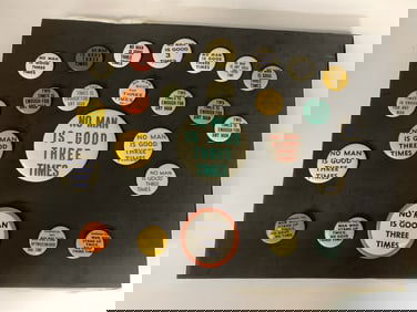 1940 Willkie Anti Roosevelt FDR Slogan Button Coll