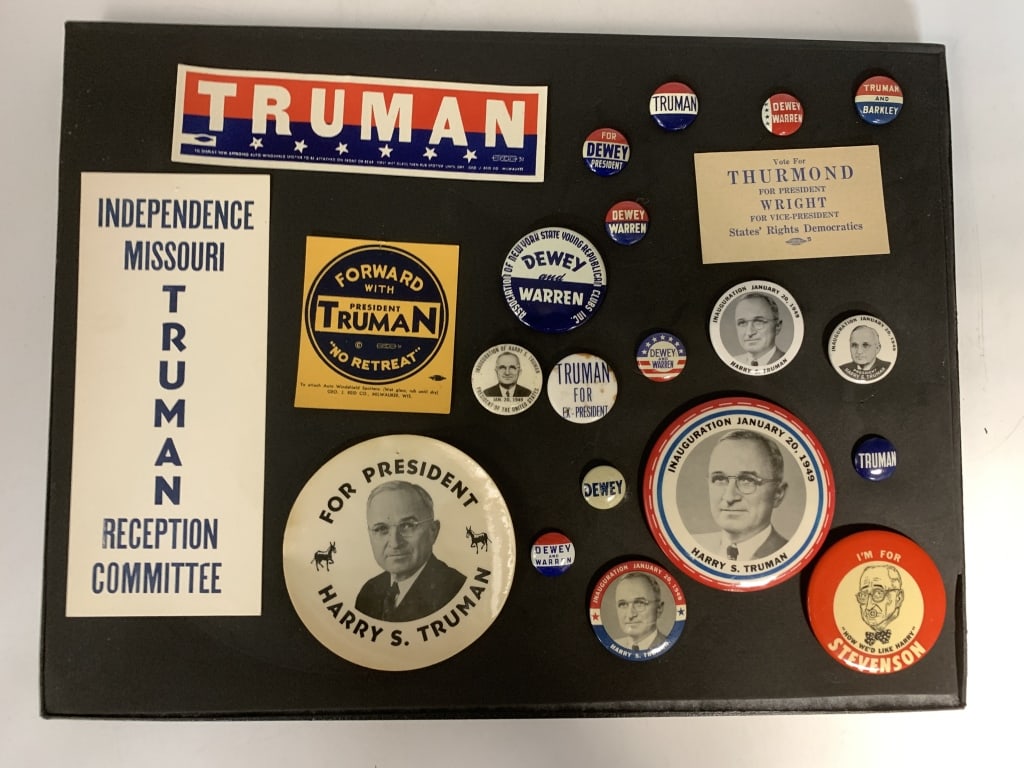 1948 Truman, Dewey, Thurmond Collection of Buttons (1 of 3)