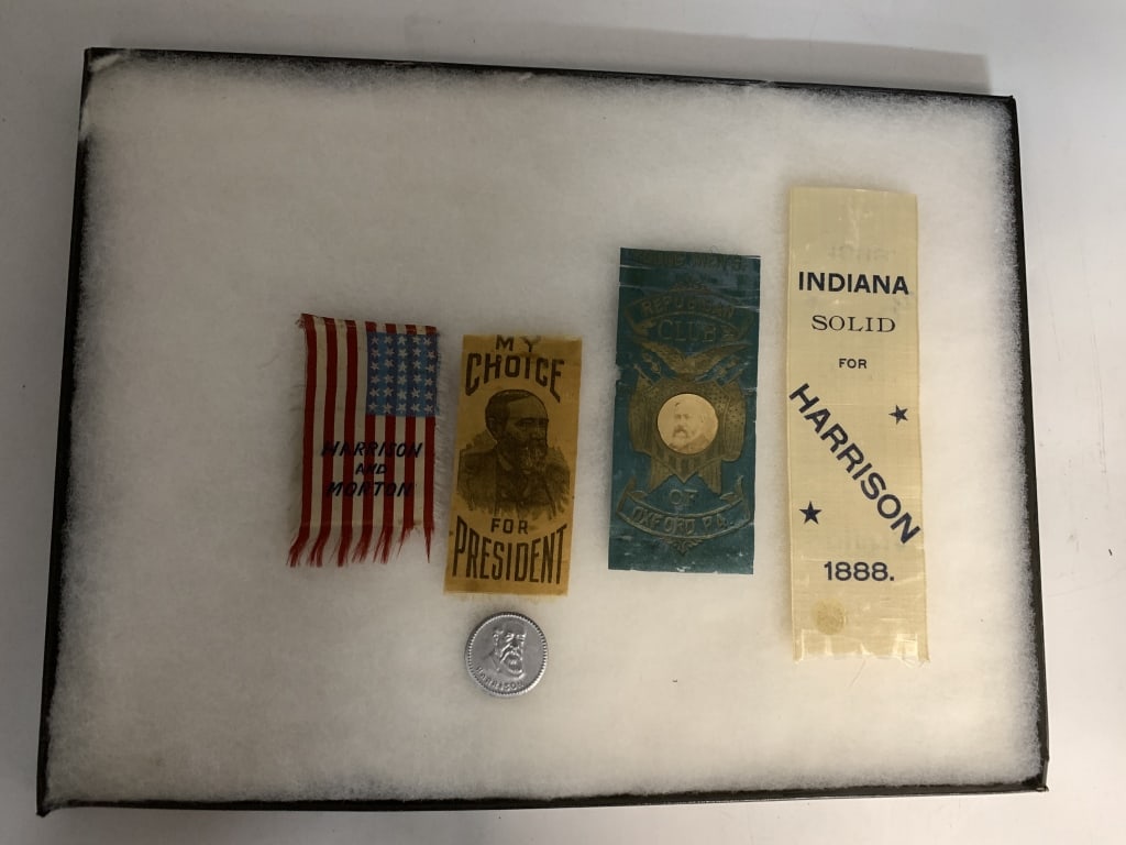 1888 Harrison Ribbons & Embossed Tin Portrait (1 of 3)