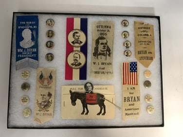 1896-1908 Bryan Ribbons, Buttons & Mechanical Post